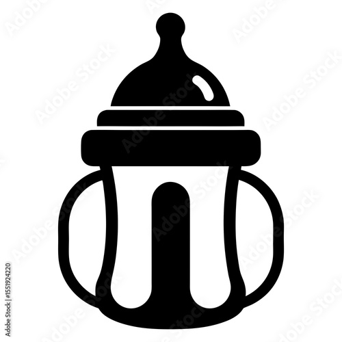Baby bottle and feeder vector art illustration