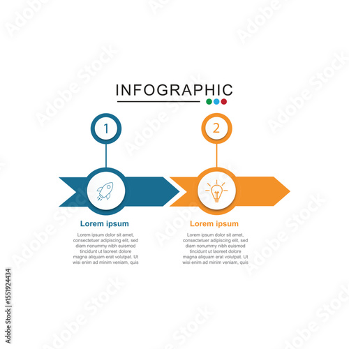 modern design template for infographics with 2 option or step vector illustration, business infographic, timeline infographic template,	