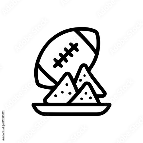 Football with nachos icon with transparent background celebrating Super Bowl snacks and game day party fun
