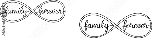 Two Family Forever Infinity Symbol Outlines for Crafting and Design