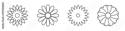 Flower icons set Vector illustration isolated on white background. Flower simple icon.
