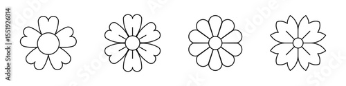 Flower icons set Vector illustration isolated on white background. Flower simple icon.