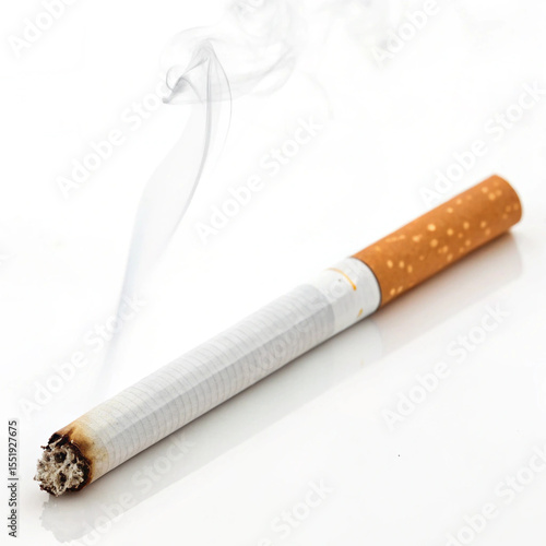 Cigarette isolated on white layered background