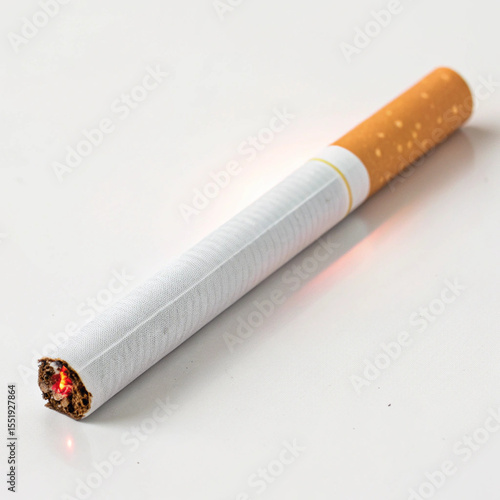 Cigarette isolated on white layered background