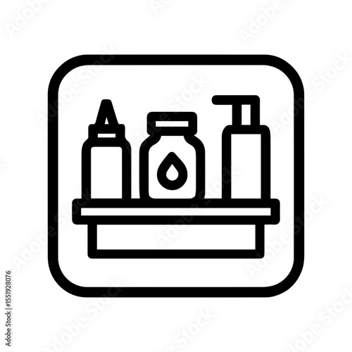 Sauce bar station icon with transparent background representing self serve condiment area and food service station
