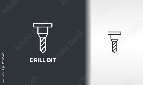Drill Bit Vector, Icon Or Logo Sign Isolated Symbol Illustration