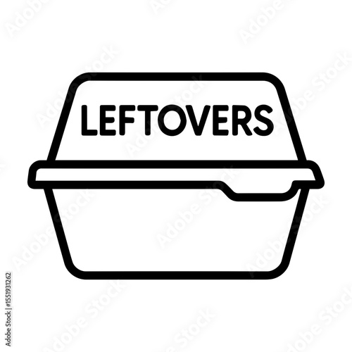 Leftovers container icon with transparent background representing food storage and meal preservation
