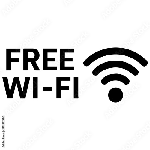 Free Wi Fi icon with transparent background representing dining area with wireless internet access and connectivity
