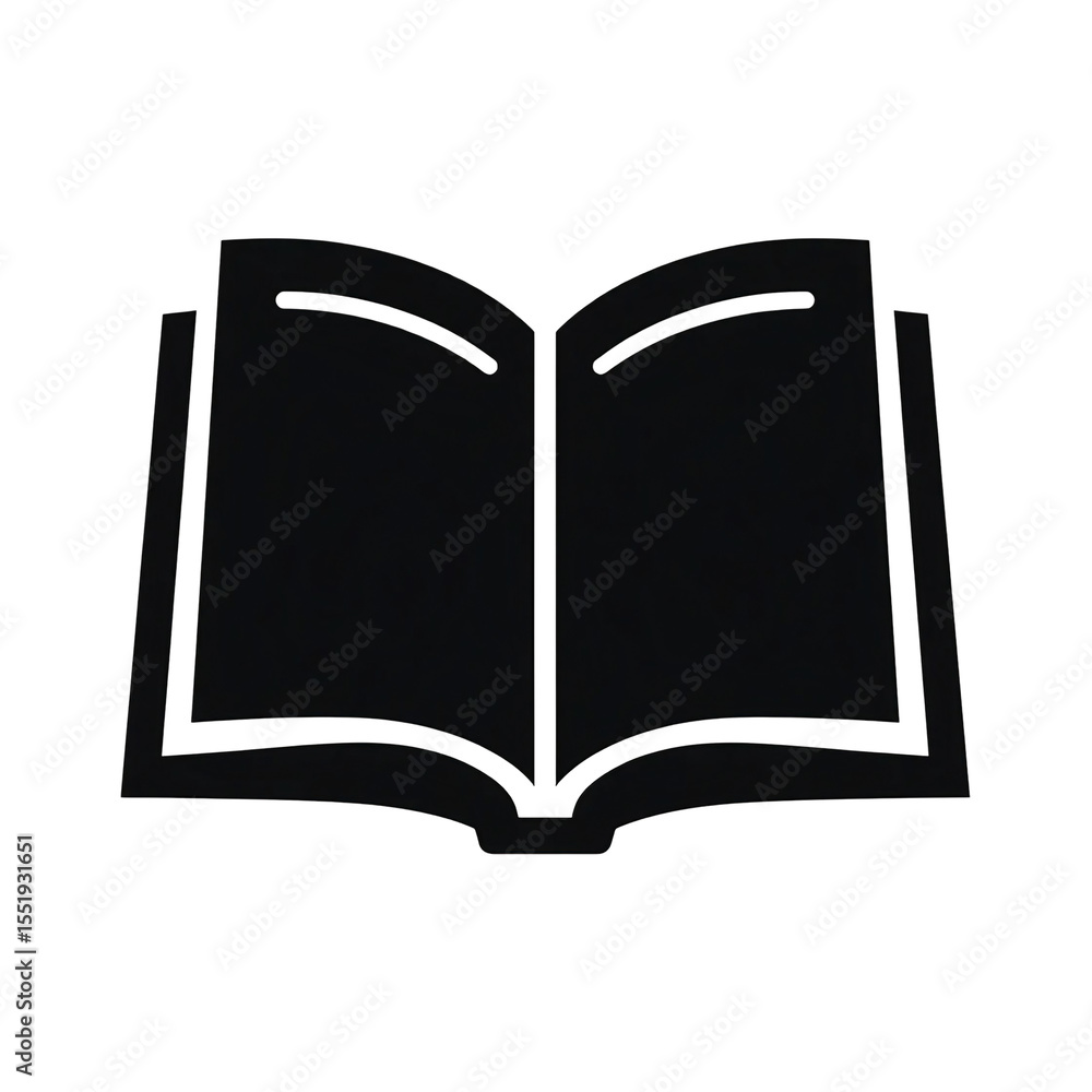 black silhouette open book vector clipart icon black silhouette open book vector clipart icon