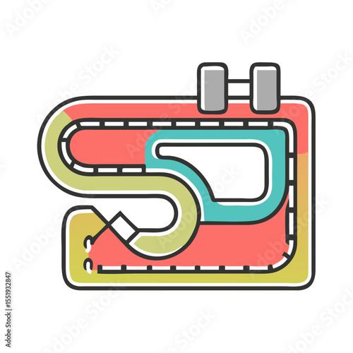 Colorful sewing machine design with modern elements for hobby  