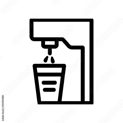 Self serve soda station icon with transparent background representing beverage refill area and drink dispenser zone
