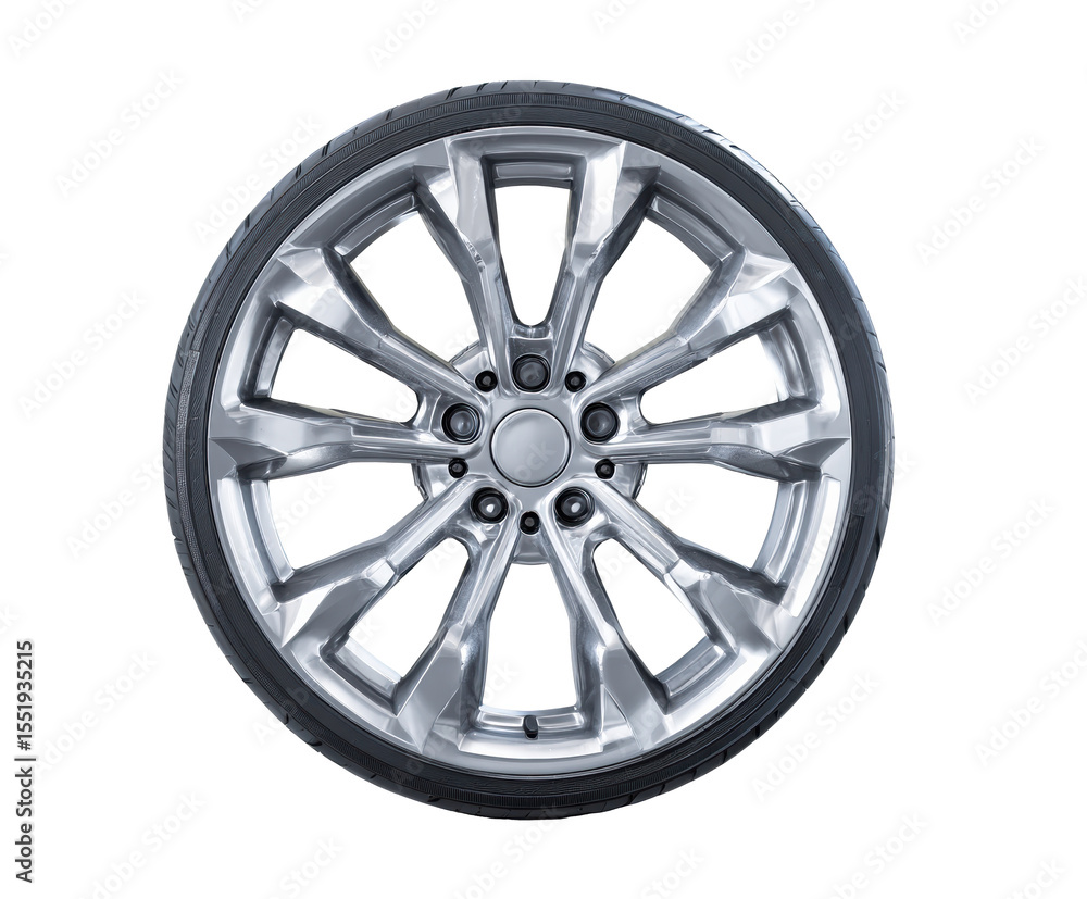 Silver alloy wheel design for car enthusiasts and automotive styling Silver alloy wheel design for car enthusiasts and automotive styling