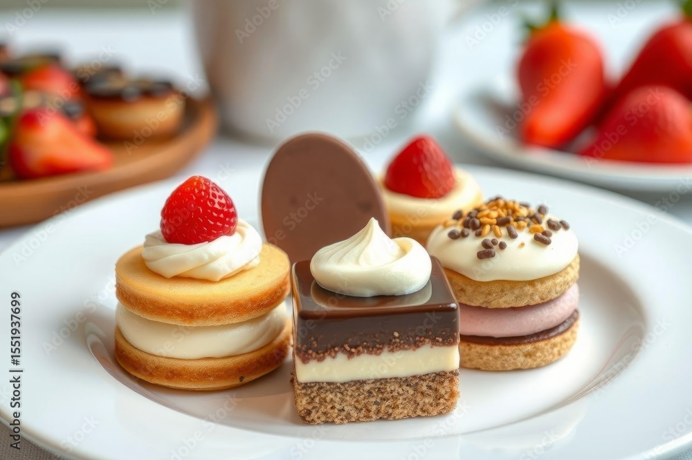 Assortment of Petite Four Cakes Assortment of Petite Four Cakes