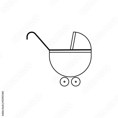 Stroller baby pram carriage icon, vector illustration