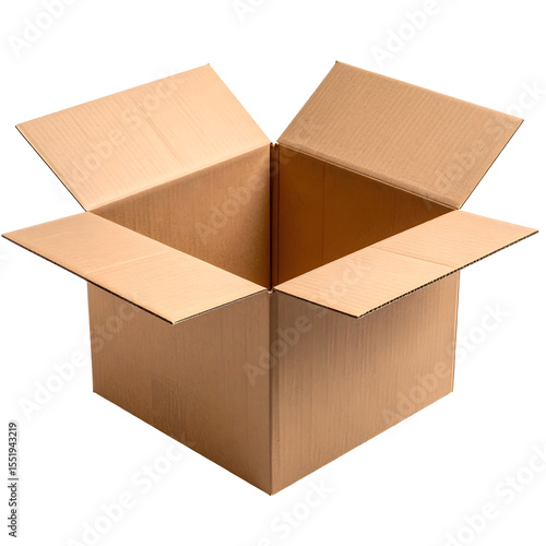 Unboxing a cardboard box at home visual content in a minimalistic environment