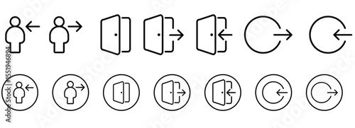 Entry and Exit vector icon. Login and logout icon vector. Door open and close sign icon vector.