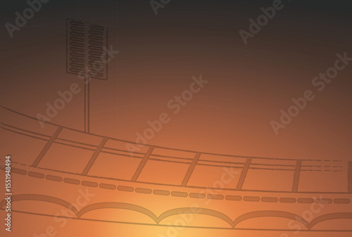 Cricket Background Illustration in Warm Sunset Tones