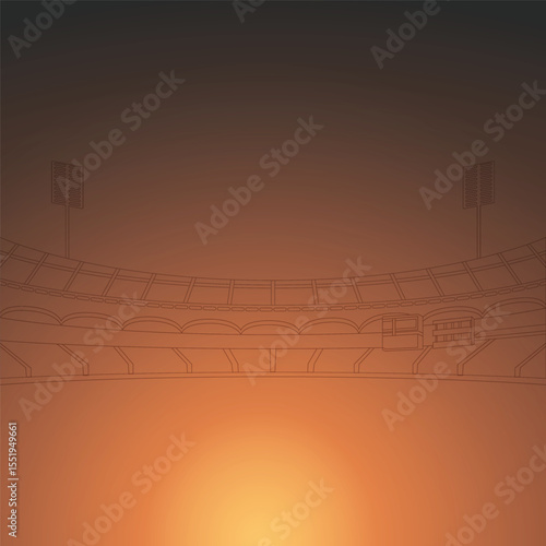 Vector Stadium Illustration in Warm Sunset Tones