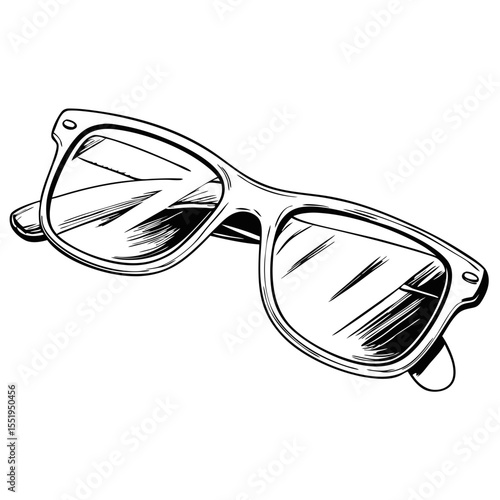  Sunglasses in sketch style with reflective lenses