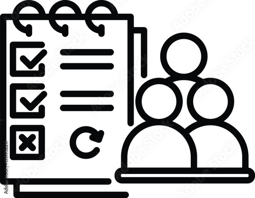 Retraining Plan icon line vector illustration
