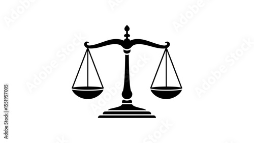 Scales of Justice Solid Vector Icon - Law Balance Fairness Symbol