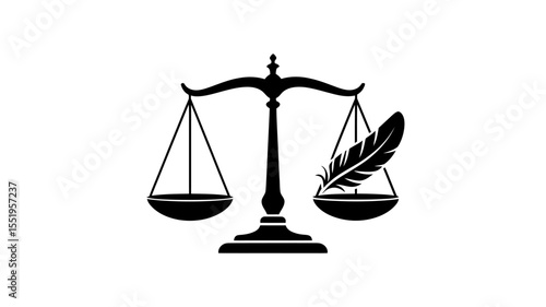 Scales of Justice Solid Vector Icon - Law Balance Fairness Symbol