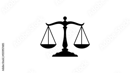 Scales of Justice Solid Vector Icon - Law Balance Fairness Symbol