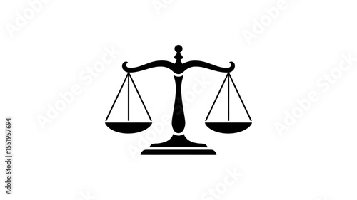 Scales of Justice Solid Vector Icon - Law Balance Fairness Symbol