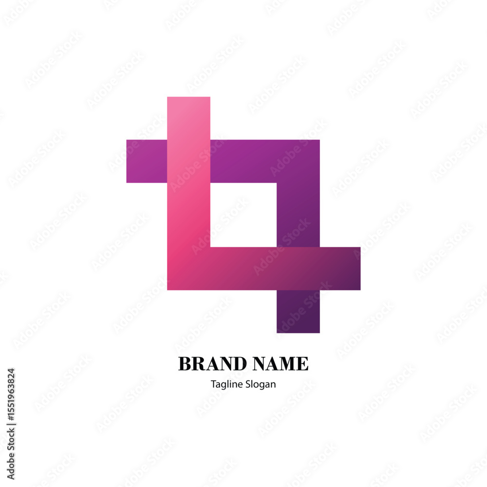 Fototapeta premium Gradient Crop Tool Style Logo Design