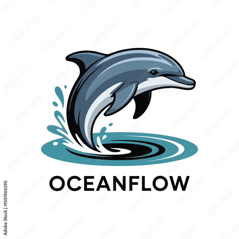 Fototapeta premium Sleek Dolphin Logo Design – Modern Aquatic Animal Symbol for Marine Business, Ocean-Themed Branding, Water Park, Sea Life Conservation, Minimal Vector Icon Template