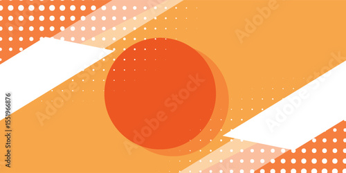 Paper Cut orange color background abstract art vector