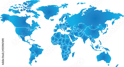 Illustration of a Colored  world map