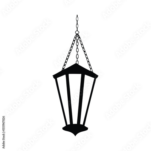 silhouette of pendant light vector art on white