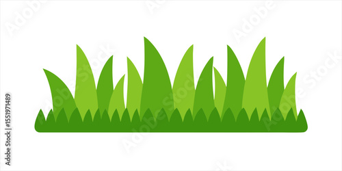 cartoon grass border vector in child art style on on transparent background