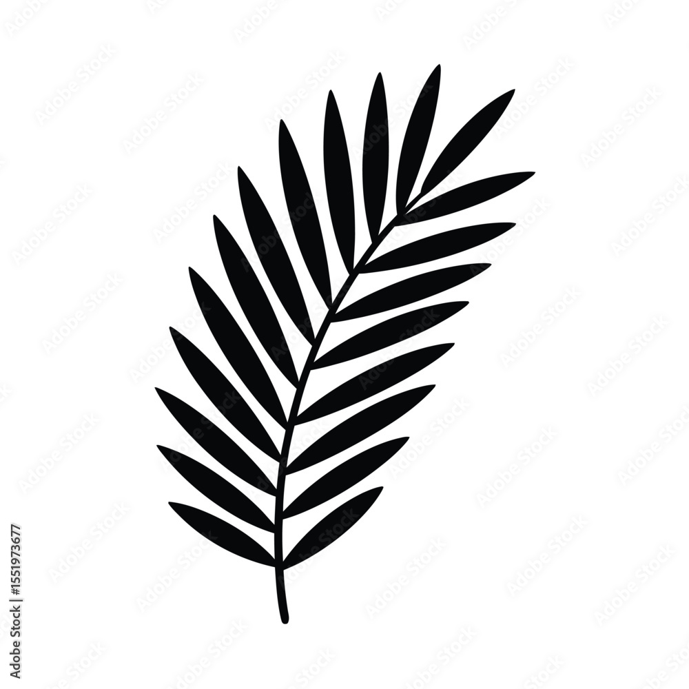 Fototapeta premium Simple Palm Leaf Silhouette