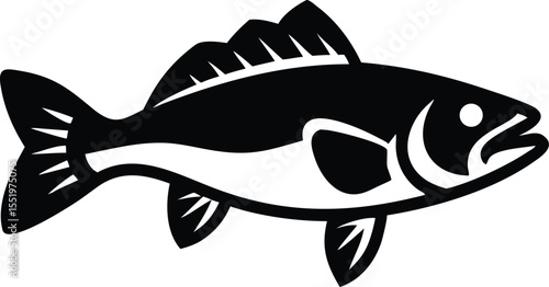 Artistic vector illustration of a walleye fish in vibrant colors