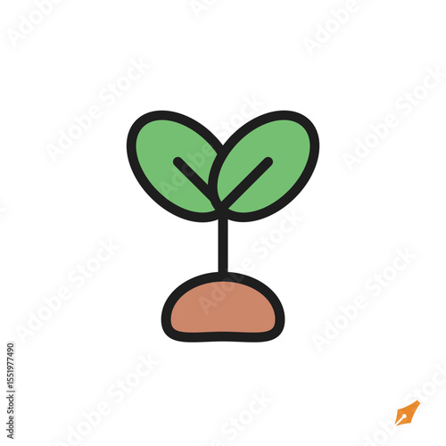 plant icon is designed in a visually appealing and easily recognizable style. It’s suitable for various visual needs such as apps, presentations, digital media, or other graphic design projects.
