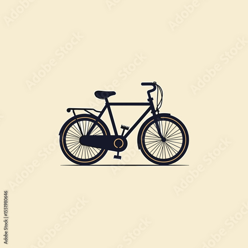 Wallpaper Mural Vintage style black bicycle illustration on beige background   Torontodigital.ca