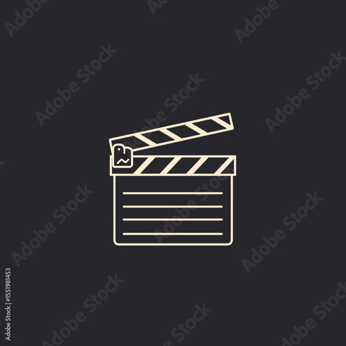 Film clapperboard icon on dark background  