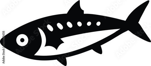 Stylized illustration of a mackerel fish perfect for seafood or aquatic themes