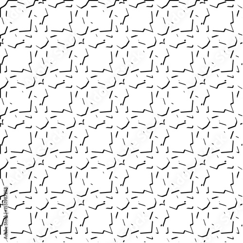  3d relief tiles.
Vector pattern with symmetrical elements . Modern stylish abstract texture. Repeating tiles from striped elements. Black and white pattern.