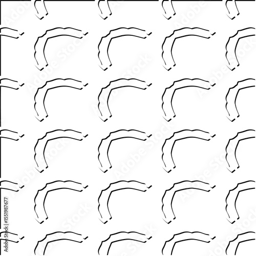  3d relief tiles.
Vector pattern with symmetrical elements . Modern stylish abstract texture. Repeating tiles from striped elements. Black and white pattern.