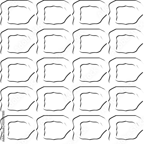  3d relief tiles.
Vector pattern with symmetrical elements . Modern stylish abstract texture. Repeating tiles from striped elements. Black and white pattern.