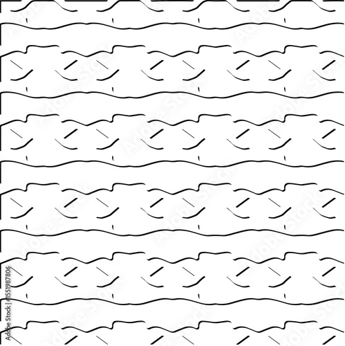  3d relief tiles.
Vector pattern with symmetrical elements . Modern stylish abstract texture. Repeating tiles from striped elements. Black and white pattern.