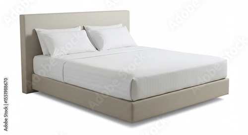 포근한 베이지 톤 침대 깔끔한 디자인 편안한 분위기 연출