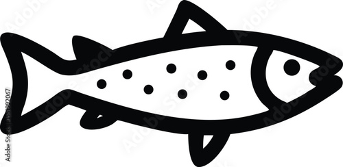 Realistic trout fish illustration in a natural aquatic environment