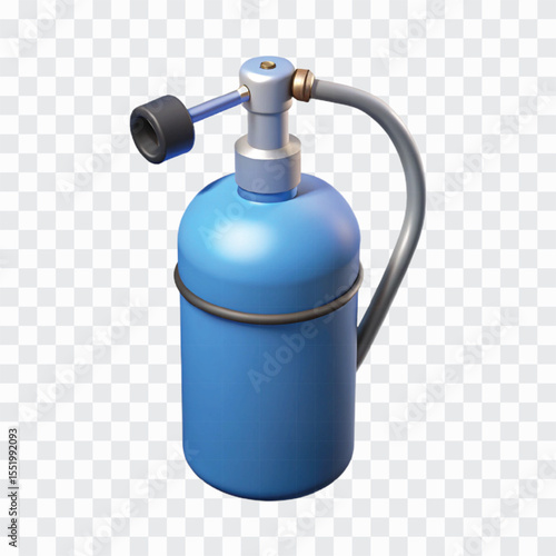 3D Oxygen Tank Icon PNG | Medical Cylinder, Breathing Support, Hospital Supply Illustration