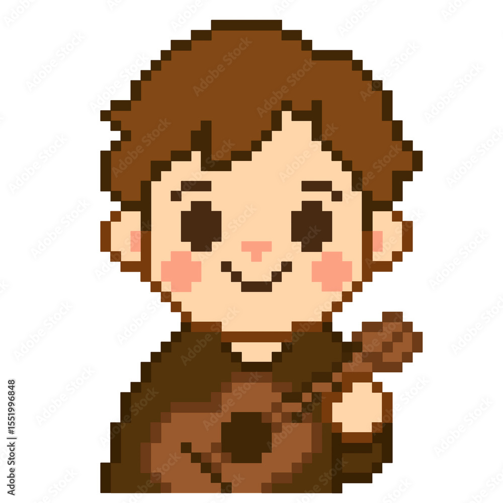Fototapeta premium Flat Design Pixel Art Musician Illustration
