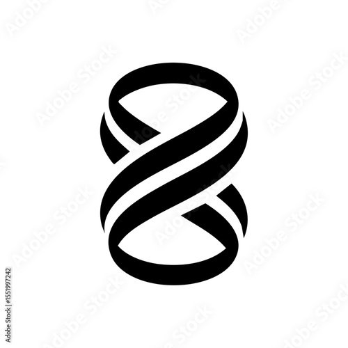 Abstract reload spiral logo with an hourglass shape embedded in the curves.

