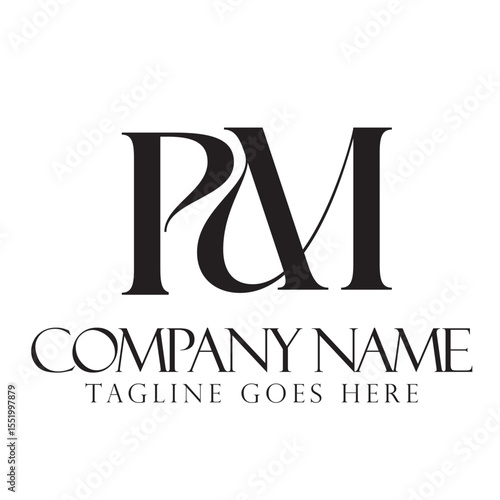 Letter PM or MP Luxury Vector Logo Design for Fashion, Jewelry, and Boutique. 標誌設計, ロゴデザイン, Diseño de logotipo